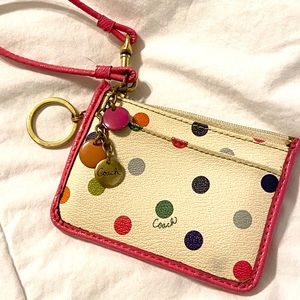 Coach Polka Dot ID Wallet with Keyring
